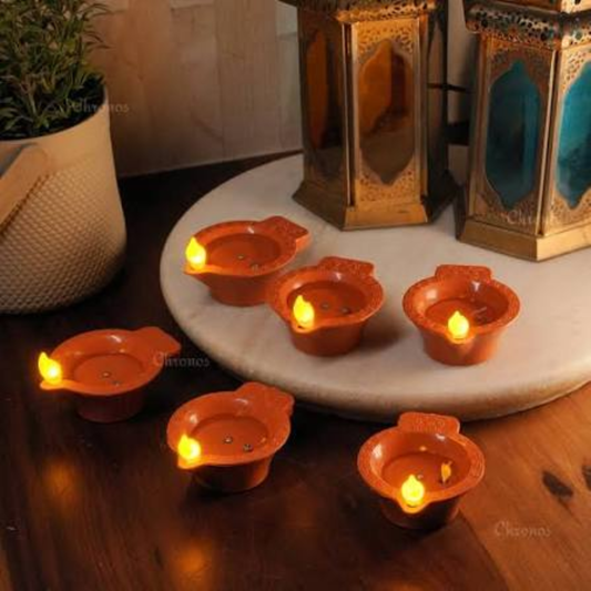 water sensor diya pack of 6 glowing with LED